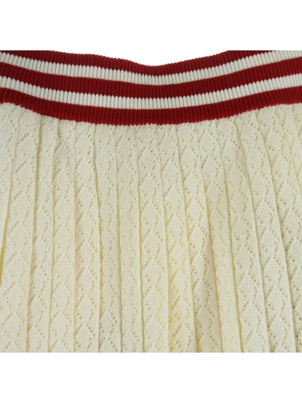 Gucci Adidas Cotton Knit Knitted Pleated Skirt Ivory - Picture 3 of 8